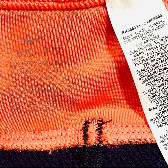 Nike Dri-Fit orange and black sports bra size XS - Picture 3 of 8